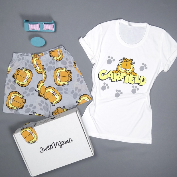 Garfield Desenli Şortlu Bayan Pijama Takımı - 2