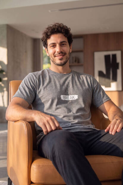 Gri Break Desenli Kısa Kollu Erkek Pijama Takımı - 4