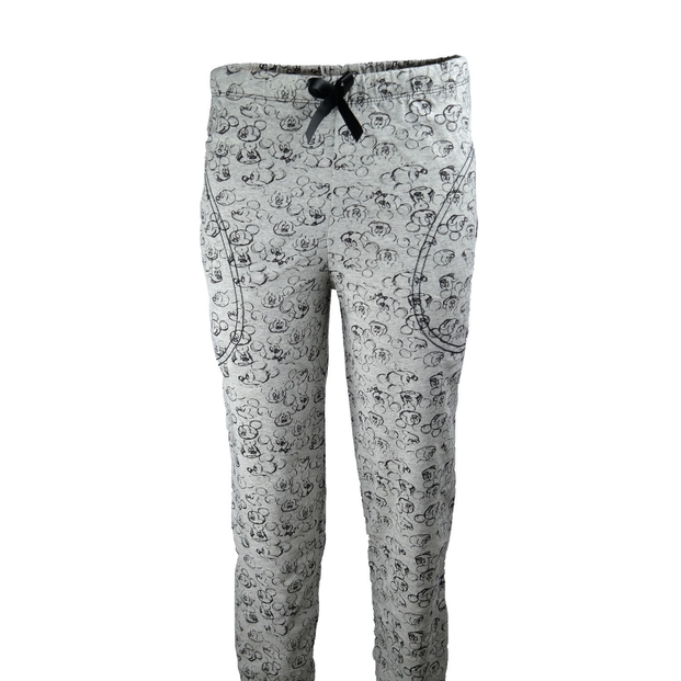 Gri Mickey Mouse Desenli Bayan Tek Alt Pijama - 1