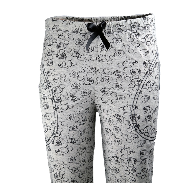 Gri Mickey Mouse Desenli Bayan Tek Alt Pijama - 2