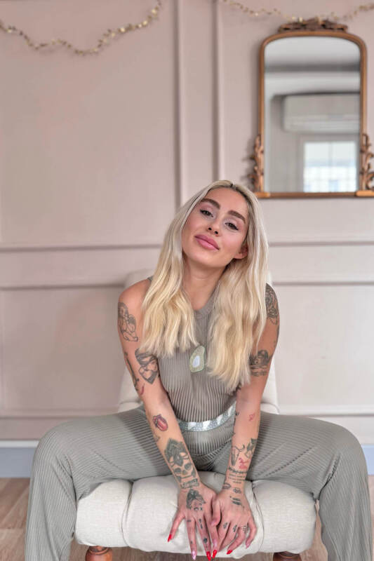 Haki Avocado Verde Desenli Örme Sıfır Kol Kadın Pijama Takımı - Pijamaevi (3)