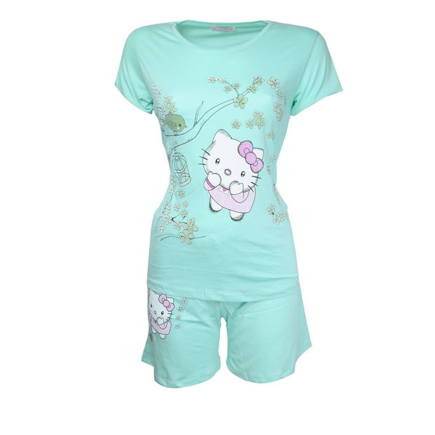 Hello Kitty Desenli Bayan Şortlu Pijama Takımı - 1