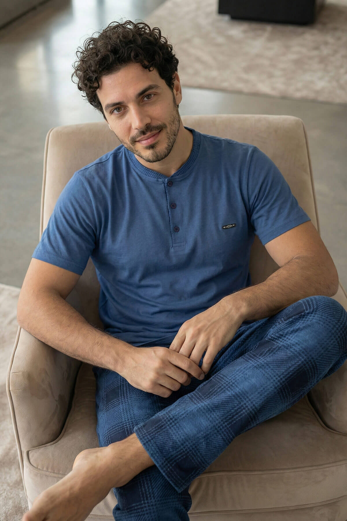 Heritage Blue Patlı Kısa Kollu Cotton Erkek Pijama Takımı - Pijamaevi (2)