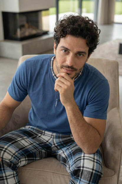 Heritage Deep Blue Patlı Kısa Kollu Cotton Erkek Pijama Takımı - 2