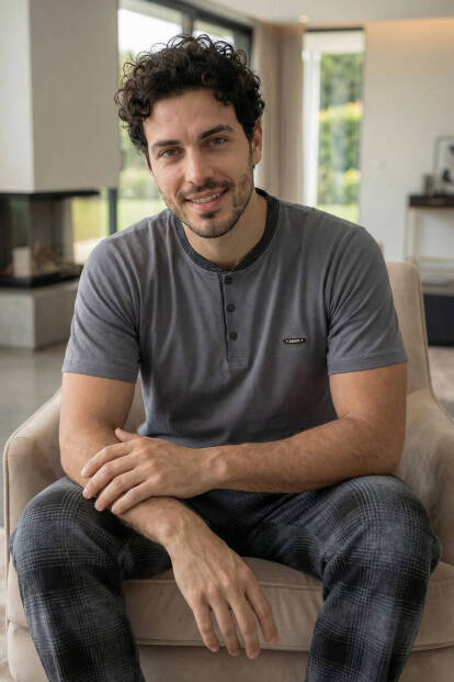 Heritage Smoke Patlı Kısa Kollu Cotton Erkek Pijama Takımı - 6