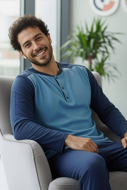 Indigo Stylish Erkek Uzun Kol Pijama Takımı - 4