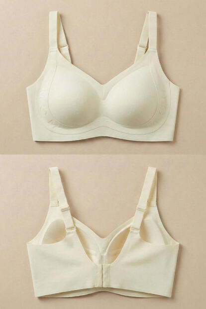 Krem SilkAir Blush V-Neck Balensiz Sütyen – Geniş Askılı, İz Yapmayan - 7