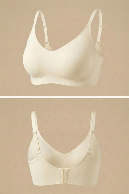 Krem SilkAir Vanilla Balensiz Sütyen – Kopçalı, Ayarlanabilir Askı, İz Yapmayan - 6