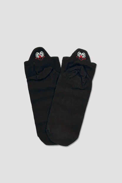 Kutulu 10 Çift - Emoji Desenli - Kadın Patik Çorap - Kokulu Kaliteli - 9