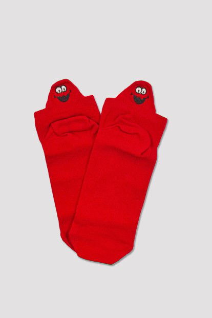 Kutulu 10 Çift - Emoji Desenli - Kadın Patik Çorap - Kokulu Kaliteli - 11