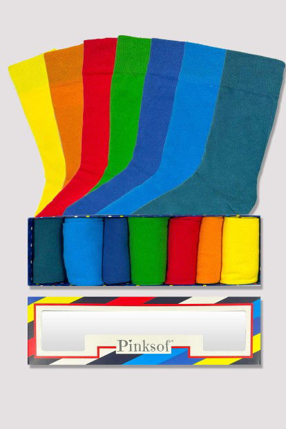 Kutulu 7 Çift - Pastel Renkli - Kadın Soket Çorap - Kokulu Kaliteli - 1