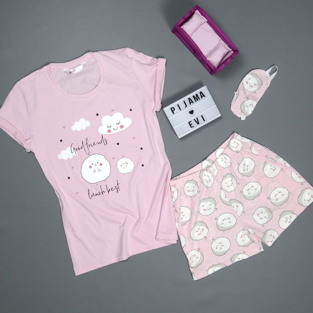 Kuzu Desenli Askılı Bayan Pijama Takımı - 2