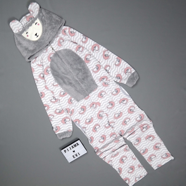Kuzu Desenli Kadın Polar Peluş Pijama - 3