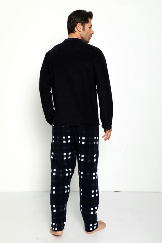 Lacivert Arouno Baskılı Polar Erkek Pijama Takımı - Pijamaevi (3)