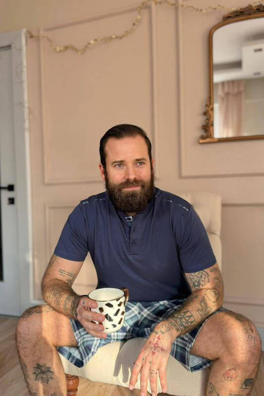 Lacivert Beyaz Ekose Line Edge Detaylı Şortlu Kısa Kollu Erkek Pijama Takımı - Pijamaevi (2)