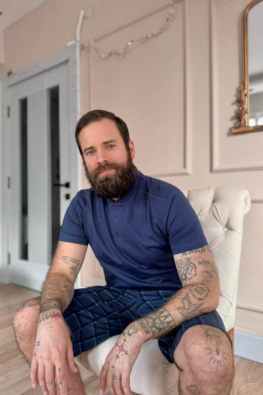 Lacivert Ekose Line Edge Detaylı Şortlu Kısa Kollu Erkek Pijama Takımı - Pijamaevi (2)