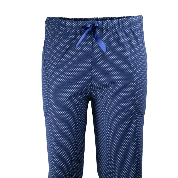 Lacivert Puan Desenli Bayan Tek Alt Pijama - 2