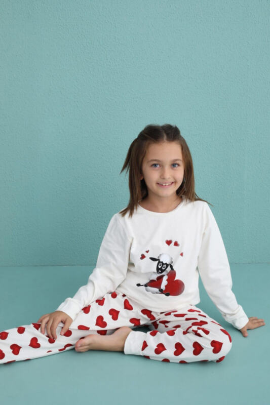 Lamb Desenli Uzun Kollu Pamuk Kız Çocuk Pijama Takımı - Pijamaevi (2)
