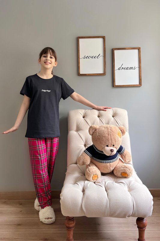 Lazy Days Kısa Kol Anne Kız Aile Pijaması - Çocuk Takımı - Pijamaevi (3)