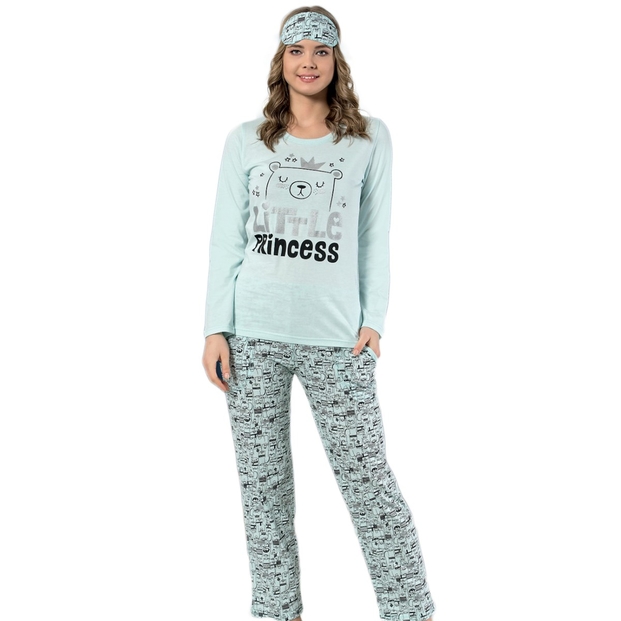Little Princess Desenli Uzun Kollu Bayan Pijama Takımı - 1