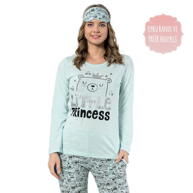 Little Princess Desenli Uzun Kollu Bayan Pijama Takımı - 2