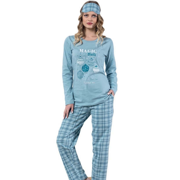 Magic Ball Desenli Uzun Kollu Bayan Pijama Takımı - 1