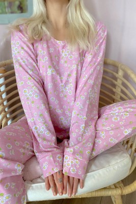 Margherita Baskılı Uzun Kol Kadın Pijama Takımı - 5