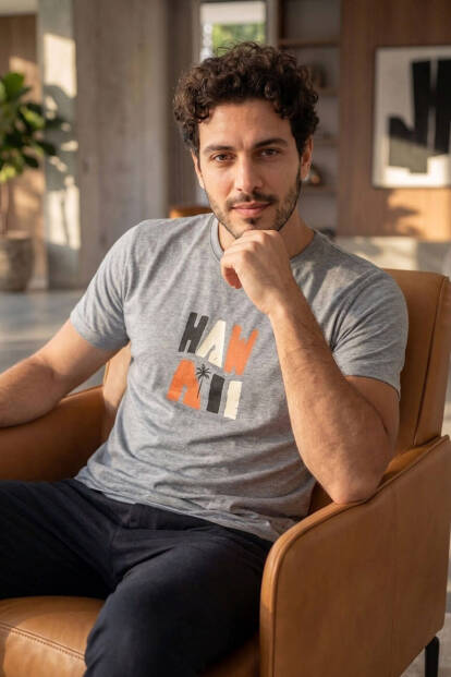 Melanj Hawai Desenli Kısa Kollu Erkek Pijama Takımı - 3