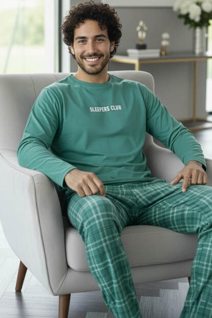 Mint Sleepers Stylish Erkek Uzun Kol Pijama Takımı - 3