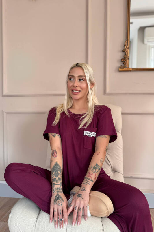 Mürdüm Dublin Kısa Kollu Dantelli Kadın Pijama Takımı - Pijamaevi (2)