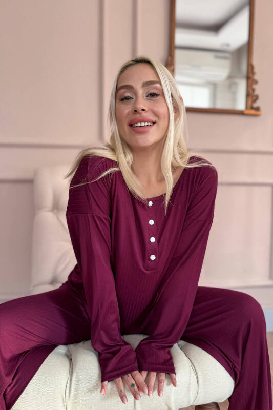 Mürdüm Dublin Uzun Kollu Patlı Kadın Pijama Takımı - Pijamaevi (3)