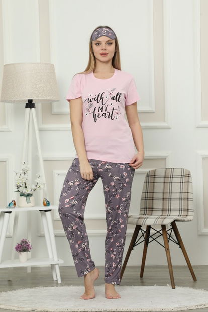 My Heart Desenli Kısa Kollu Kadın Pijama Takımı - 1