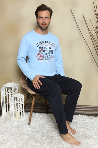 Nautrules Baskılı Uzun Kollu Erkek Pijama Takımı - 2