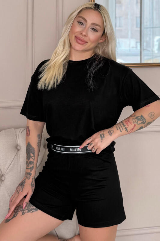 Nero Lusso Kısa Kollu Şortlu Bambu Kadın Pijama Takımı - Pijamaevi