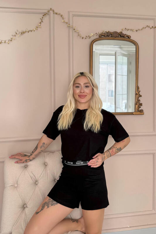 Nero Lusso Kısa Kollu Şortlu Bambu Kadın Pijama Takımı - Pijamaevi (3)