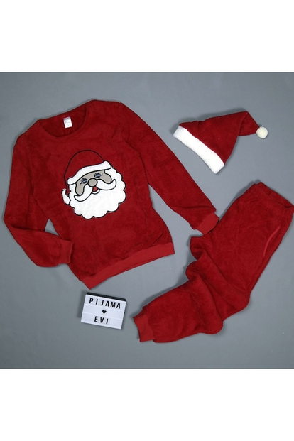 NoelBaba Desenli Tam Peluş Pijama Takımı - 2