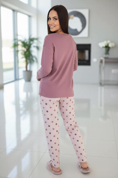 Pembe Donut Worry Desenli Termal Kadın Pijama Takımı - 6