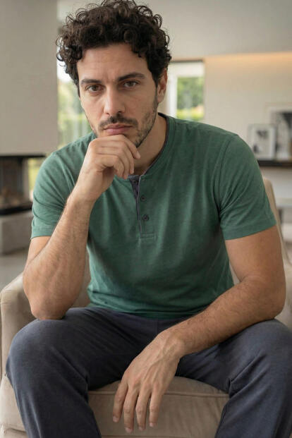 Premium Forest Kısa Kollu Pat Detaylı Elegant Erkek Pijama Takımı - 2