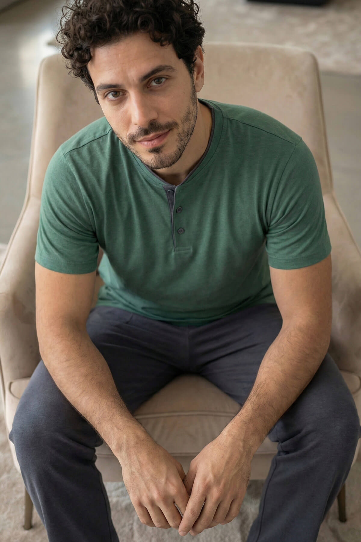 Premium Forest Kısa Kollu Pat Detaylı Elegant Erkek Pijama Takımı - Pijamaevi (2)