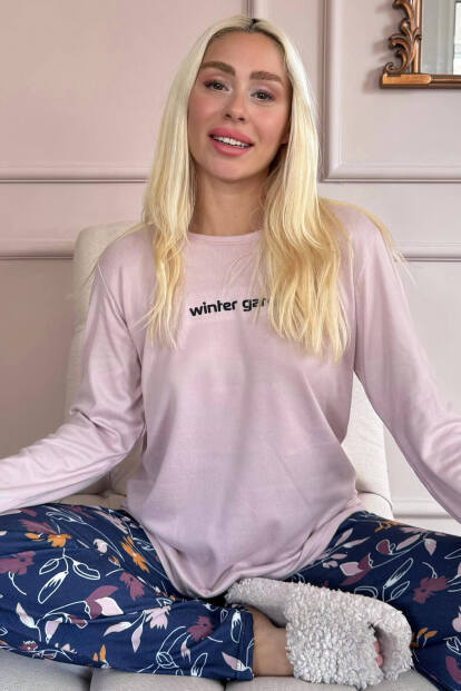 Pudra Garden Desenli Termal Kadın Pijama Takımı - 7
