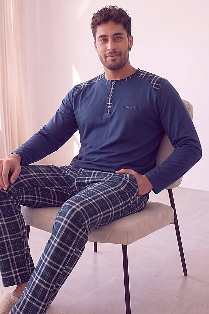 Relax Stylish Erkek Uzun Kol Pijama Takımı - 2
