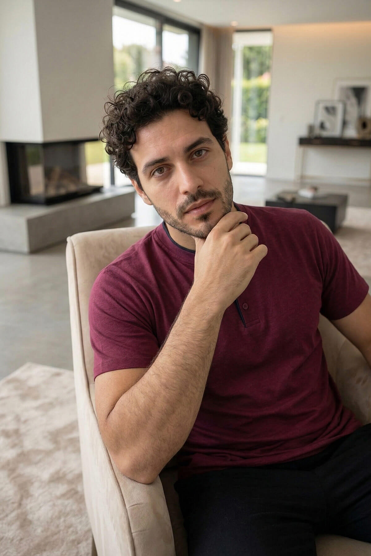 Royal Bordeaux Kısa Kollu Pat Detaylı Elegant Erkek Pijama Takımı - Pijamaevi (1)