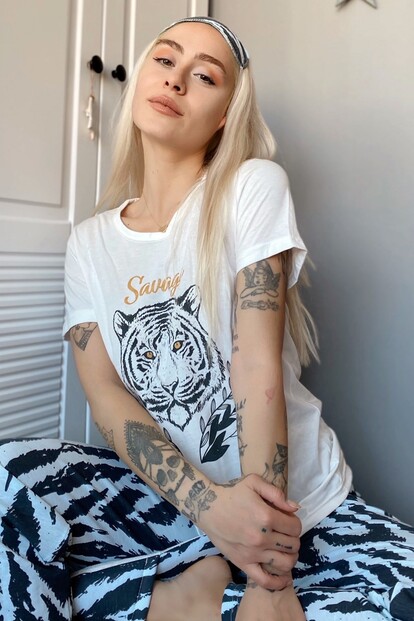 Savage Baskılı Sabahlıklı Pijama Takımı - 5