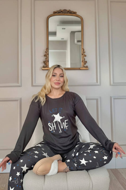 Shine Desenli Termal Kadın Pijama Takımı - Pijamaevi (1)