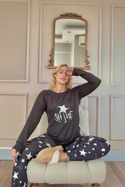 Shine Desenli Termal Kadın Pijama Takımı - 3
