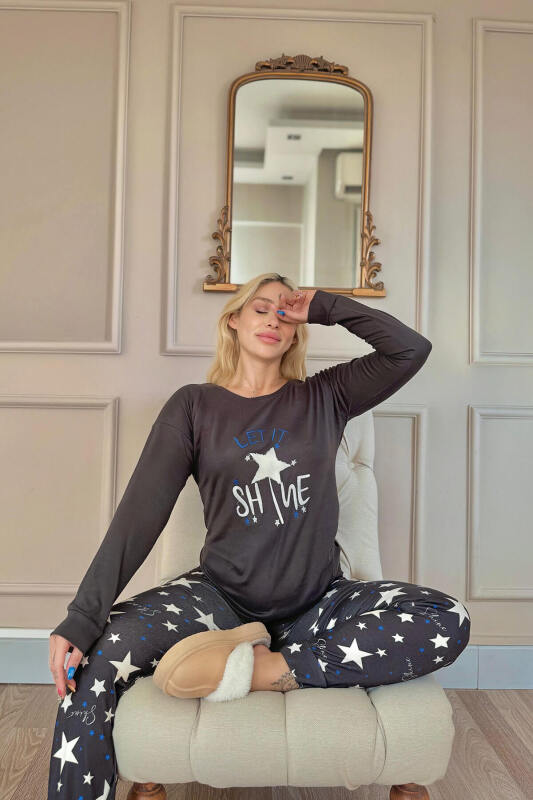 Shine Desenli Termal Kadın Pijama Takımı - Pijamaevi (2)
