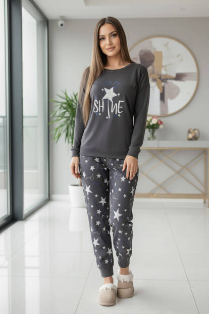 Shine Desenli Termal Kadın Pijama Takımı - 5