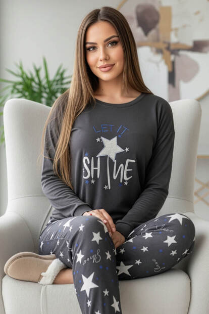 Shine Desenli Termal Kadın Pijama Takımı - 6