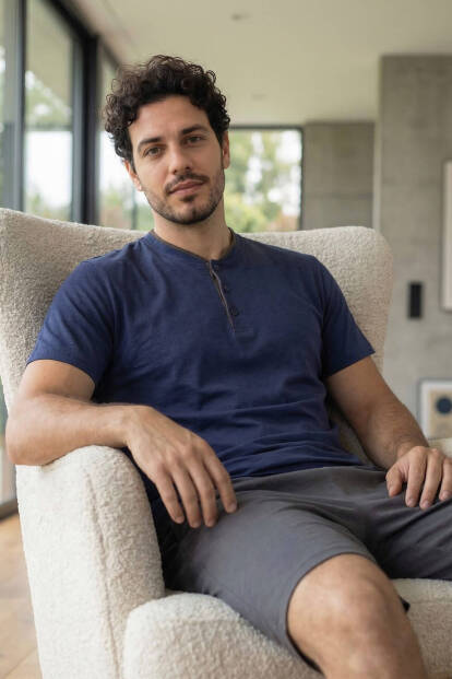 Signature Navy Şortlu Pat Detaylı Elegant Erkek Pijama Takımı - 5