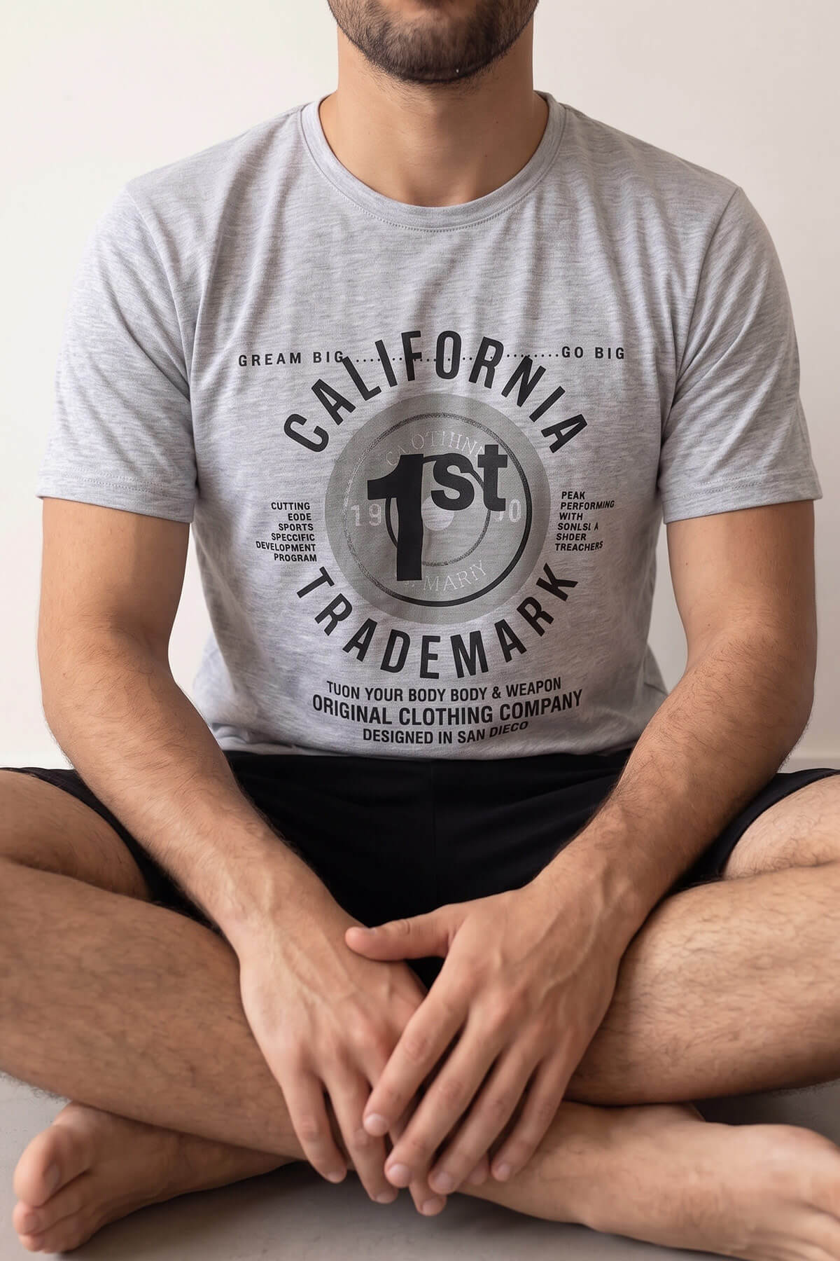 Siyah California Baskılı Şortlu Kısa Kollu Erkek Pijama Takımı - Pijamaevi (3)